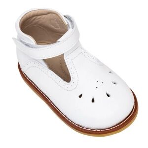 Elephantito Mary Jane T bar - white leather - size 4